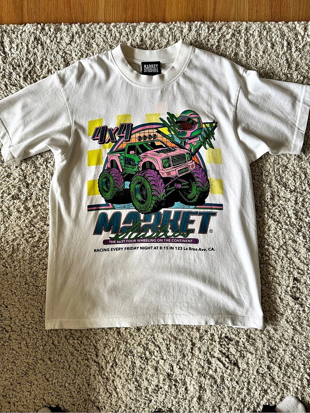 Market Studios Monster Truck Rally T-Shirt Graphic Tee in White